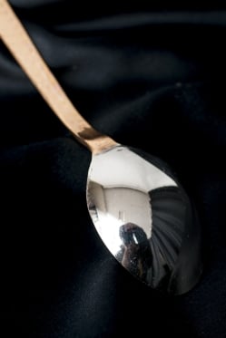 銅装飾槌目仕上げティースプーン　ステンレス製　約14.2cm - サブ5