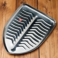 インドとアジアの食器・うつわのセール品:[日替わりセール品]インドのステンレス製 バナナリーフプレート[約34.5cm]