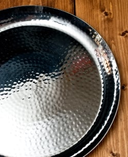 槌目仕上げのラウンドターリー[約27.5cm] - サブ2