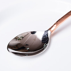 銅装飾槌目仕上げカレースプーン 16cm - サブ5