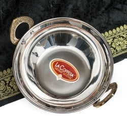 槌目銅装飾仕上げのステンレスカダイ[装飾持ち手付]サービングパン　食器・お皿〔約16.5cm 約600ml〕 - サブ2