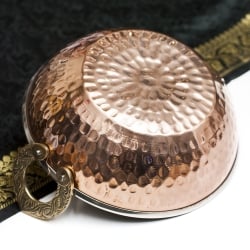 槌目銅装飾仕上げのステンレスカダイ[装飾持ち手付]サービングパン　食器・お皿〔約16.5cm 約600ml〕 - サブ4