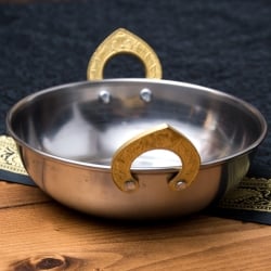 ステンレスカダイ[装飾持ち手付]サービングパン　食器・お皿〔約14.5cm 約450ml〕 - サブ2