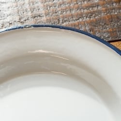 印度琺瑯 アンティーク調のホーロー エッグプレート - 18.5cm - サブ4