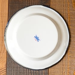 印度琺瑯 アンティーク調のホーロー スーププレート - 22cm - サブ5