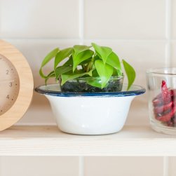 [大感謝祭セール]印度琺瑯 アンティーク調のホーロー 多目的ボウル - 外径13cm程度