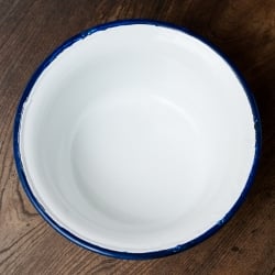 印度琺瑯 アンティーク調のホーロー 多目的ボウル - 外径21.5cm程度　約1700ml - サブ4