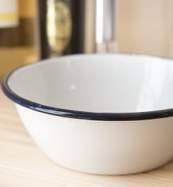 印度琺瑯 アンティーク調のホーロー サラダボウル - 18.5cm - サブ5