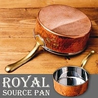 槌目付き 銅装飾のロイヤルソースパン　サービング用の鍋・フライパンとしても大活躍（15.5cm×6.5cm）の商品写真
