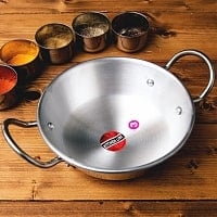 インドの食器＆鍋 アルミニウム カダイ 【直径22cm】