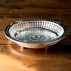 タイのお供え入れ 飾り皿 ゴールドとシルバー〔約16.5cm〕 - サブ3