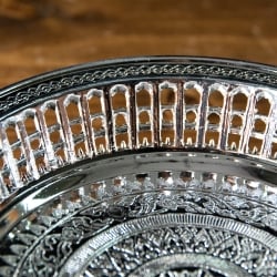 タイのお供え入れ 飾り皿 ゴールドとシルバー〔約16.5cm〕 - サブ5