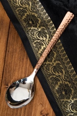 【3個セット】銅装飾槌目仕上げ カレースプーンの写真