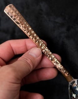 銅装飾槌目仕上げ カレースプーン　ステンレス製　約18cm - サブ2