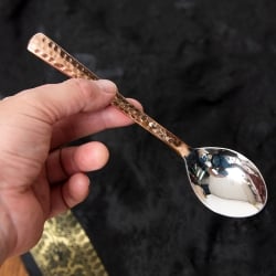 銅装飾槌目仕上げ カレースプーン　ステンレス製　約18cm - サブ5