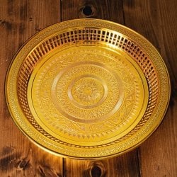 タイのお供え入れ 飾り皿 ゴールドとシルバー〔約31.5cm〕(ID-TBLWR-749)