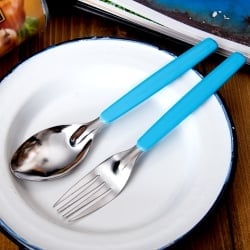 色彩豊かなタイのカラフルフォーク&スプーンセット - サブ5