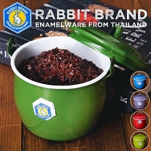 RABBIT BRAND 蓋とハンドル付きレトロホーローポット タイの昔ながらのお鍋の商品写真