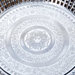 タイのお供え入れ 飾り皿 ゴールドとシルバー〔約23.5cm〕 - サブ5