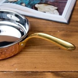 槌目付き 銅装飾のロイヤルソースパン（約16cm×4cm） - サブ5