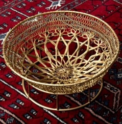金色のメタルワイヤー飾り皿 6点フルセットの写真