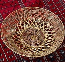 金色のメタルワイヤー飾り皿[直径:40cm]