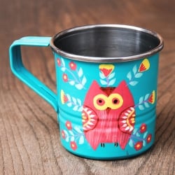 どこか懐かしいレトロテイスト　手描きカシミールペイントのミニマグカップ[直径：6cm x 高さ：5.9cm ]  - サブ2