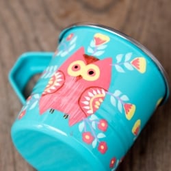 どこか懐かしいレトロテイスト　手描きカシミールペイントのミニマグカップ[直径：6cm x 高さ：5.9cm ]  - サブ3