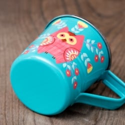 どこか懐かしいレトロテイスト　手描きカシミールペイントのミニマグカップ[直径：6cm x 高さ：5.9cm ]  - サブ5