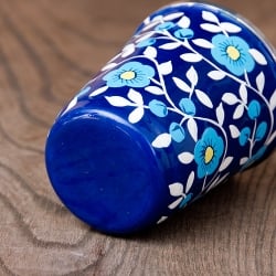 どこか懐かしいレトロテイスト　手描きカシミールペイントのチャイカップ[直径：約6.4cm x 高さ：約7.5cm ]　 - サブ5