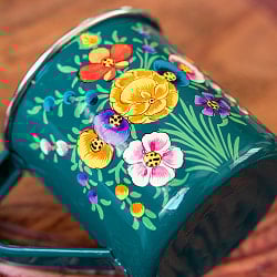 〔各種デザインあり〕どこか懐かしいレトロテイスト　手描きカシミールペイントのマグカップ[直径：約8.5cm x 高さ：約8.8cm 約400ml]  - サブ3