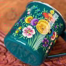 〔各種デザインあり〕どこか懐かしいレトロテイスト　手描きカシミールペイントのマグカップ[直径：約8.5cm x 高さ：約8.8cm 約400ml]  - サブ4