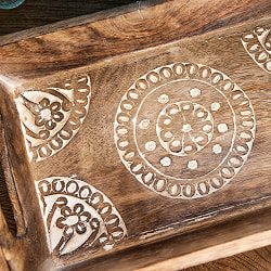 手彫りのマンゴーウッドトレイ Mサイズ　【30cm×20cm】 - サブ2