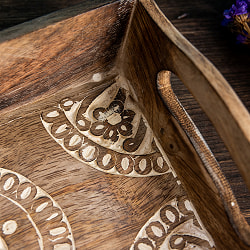 手彫りのマンゴーウッドトレイ Mサイズ　【30cm×20cm】 - サブ3