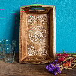 手彫りのマンゴーウッドトレイ Sサイズ　【25cm×15cm】 - サブ5