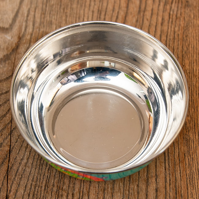 手描きカシミールペイントのカトリ・カレー小皿[直径：10cm x 高さ：4cm ] - ターコイズペイズリー 4 - 上からの様子です。