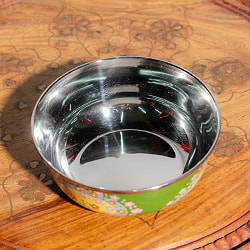 手描きカシミールペイントのカトリ・カレー小皿[直径：10cm x 高さ：4cm ] - グリーンペイズリー - サブ4