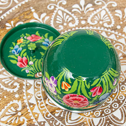 手描きカシミールペイントの壺型卓上シュガーポット ギーポット〔約8.5cm〕 - サブ5