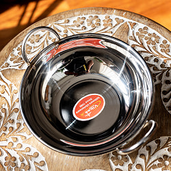 槌目装飾仕上げのステンレスカダイ[装飾持ち手付]サービングパン　食器・お皿（直径：約15.5cm） - サブ3