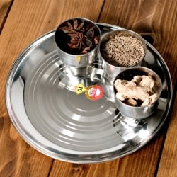 【ターリーセット】カレー大皿 [約26.5cm]＆カレー小皿(約7.5cm×約4.2cm）×5点の写真