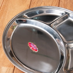 カレー丸皿　ステンレス製　しっかりとした厚み【約32cm】 - サブ5