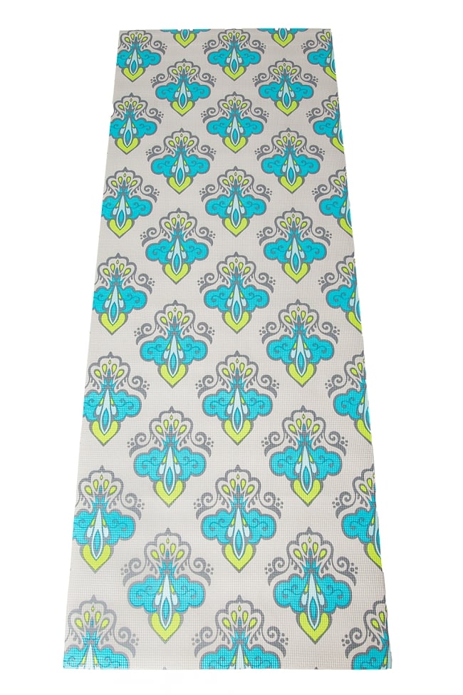 エスニック柄 ヨガマット（6mm） - ダマスクグレー 2 - 全体写真です