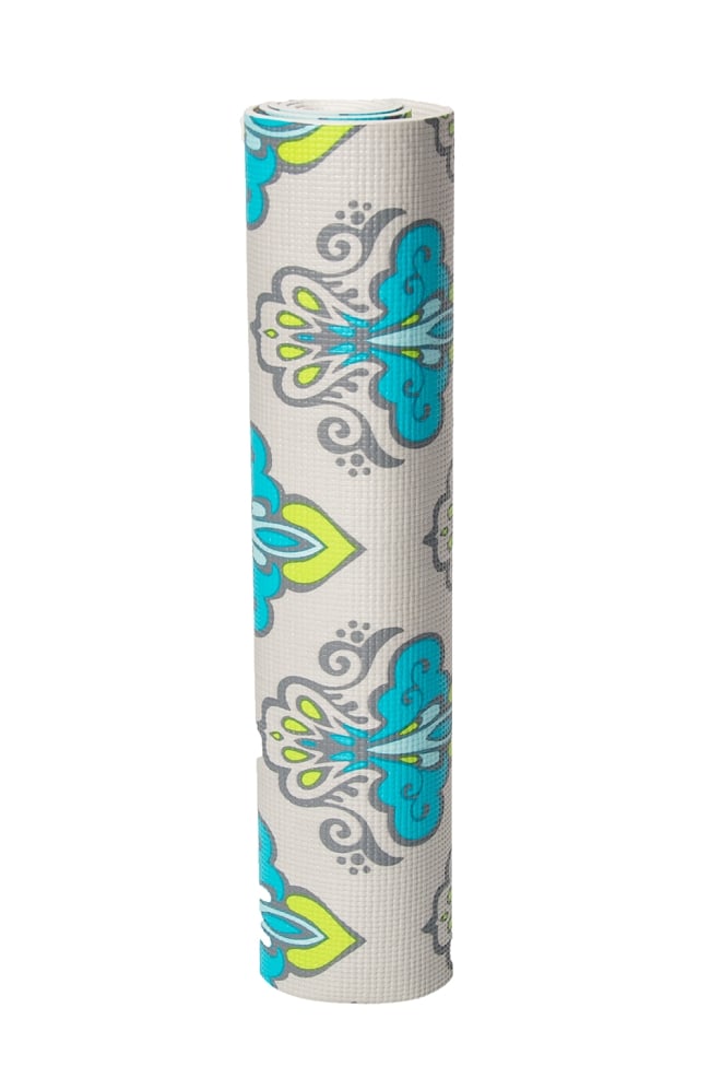 エスニック柄 ヨガマット（6mm） - ダマスクグレー 5 - 丸めてお部屋に置いておいても嬉しくなってしまう可愛さです！