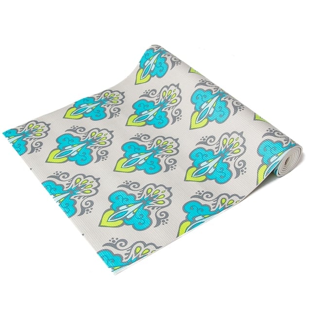 エスニック柄 ヨガマット（6mm） - ダマスクグレーの写真ヨガマット,エスニック,リラックス,ヨガ,アウトドア,エクササイズ