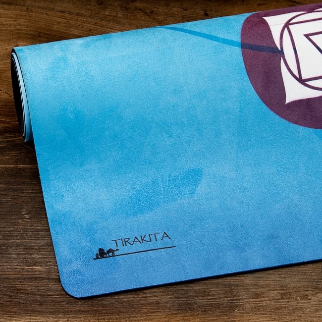 [ストラップ欠品](天然ゴム)高品質エスニックヨガマット4mm - 7チャクラフラワーオブライフ 9 - 高品質なヨガマットです