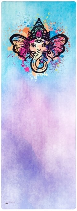 (天然ゴム)高品質エスニックヨガマット4mm - 水彩ガネーシャ - サブ2