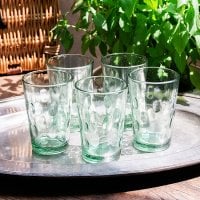 【5個セット】インドのチャイ カップ - 装飾つき[直径:6.3cm 高さ:9.5cm 約190ml]