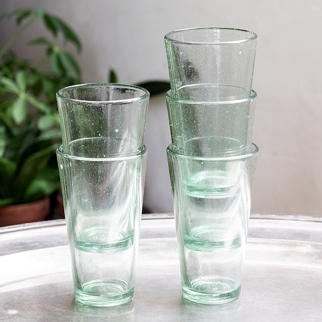【5個セット】インドのチャイカップ[高さ：約10.4cm 直径：約6cm 容量：約150ml] 9 - 重ねるとこのような感じになります