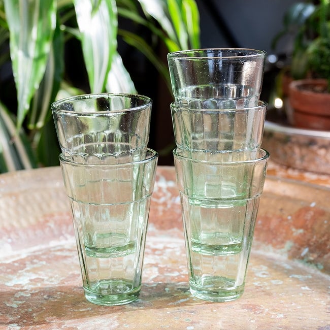 【5個セット】インドのチャイカップ[高さ：約9.3cm程度 直径：約6cm程度 約110ml] 10 - 重ねるとこのような感じになります