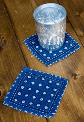 【6枚セット】インドの手造りコースター マスタード色の商品写真